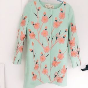 Wool coat Bouclé Tweed Blazer green Dikamni wool